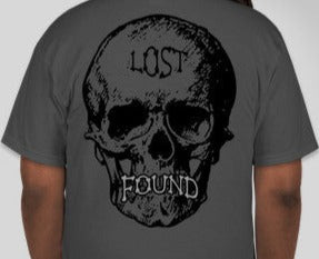 Crew-Neck Short Sleeved Lost&Found T-shirt Gray/Black