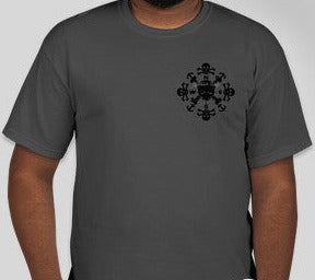Crew-Neck Short Sleeved Lost&Found T-shirt Gray/Black